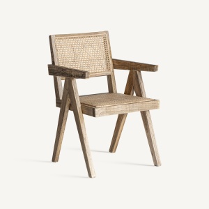 SCAUN DINING CIEZA, MARO, CU BRATE, CONFECTIONAT DIN LEMN DE ULM SI RATTAN, STIL MODERN