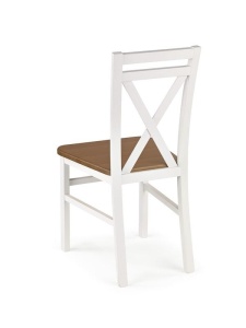 SCAUN DINING DARIUSZ 2, ARIN/ALB, DIN MDF SI LEMN MASIV DE FAG, STIL CLASIC, HALMAR - Img 2