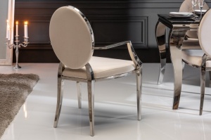 SCAUN DINING, DIN METAL SI CATIFEA BEJ, DESIGN BAROC, ARTIM GROUP SELECTION - Img 2