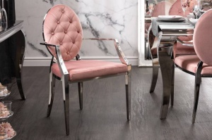 SCAUN DINING, DIN METAL SI CATIFEA ROZ INCHIS, DESIGN BAROC, ARTIM GROUP SELECTION - Img 2