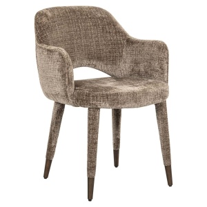 SCAUN DINING DONATELLA NIAGARA STONE, 212897, CONFECTIONAT DIN POLIESTER, METAL SI SPUMA, GRIEGE, STIL MODERN - Img 2