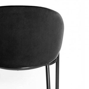 SCAUN DINING FANCY, NEGRU/AURIU/NEGRU, TAPITERIE DIN CATIFEA SI PICIOARE DIN METAL, STIL MODERN, ATR - Img 2
