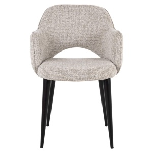 SCAUN DINING GIOVANNA NATURAL FENCY, 212863, CONFECTIONAT DIN POLIESTER, METAL SI SPUMA, BEJ/NEGRU, STIL MODERN - Img 2