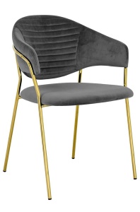 SCAUN DINING,GRI/AURIU DIN CATIFEA, NAOMI STIL MODERN B2