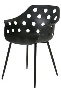 SCAUN DINING JASON, DIN POLIPROPILENA SI METAL, NEGRU, STIL MODERN