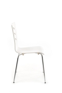 SCAUN DINING K155, ALB/CROM, PLACAT INDOIT SI PICIOARE DIN METAL, STIL MODERN - Img 4