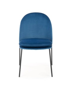 SCAUN DINING K443, ALBASTRU/NEGRU, CU TAPITERIE DIN CATIFEA SI PICIOARE DIN METAL, STIL MODERN - Img 3