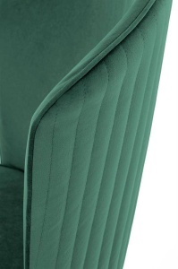 SCAUN DINING K446, VERDE INCHIS/NEGRU/AURIU, CU TAPITERIE DIN CATIFEA SI PICIOARE DIN METAL, STIL MODERN - Img 7