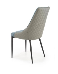 SCAUN DINING K448, GRI/ALBASTRU/NEGRU, CU TAPITERIE DIN STOFA, PIELE ECO SI PICIOARE DIN METAL, STIL MODERN - Img 3