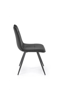 SCAUN DINING K521, NEGRU/NEGRU, CU TAPITERIE DIN CATIFEA SI PICIOARE DIN METAL, STIL MODERN - Img 4