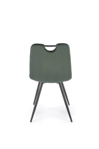 SCAUN DINING K521, VERDE INCHIS/NEGRU, CU TAPITERIE DIN CATIFEA SI PICIOARE DIN METAL, STIL MODERN - Img 7