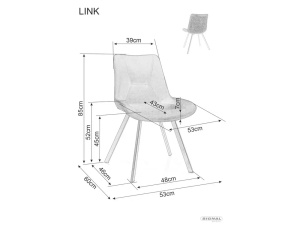 SCAUN DINING LINK, GRI TAP. 213/NEGRU MAT, TAPITERIE DIN MICROFIBRA SI PICIOARE DIN METAL, STIL MODERN - Img 4