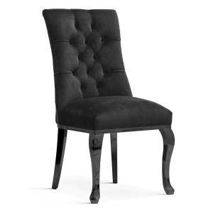SCAUN DINING LORD GLAMOUR, NEGRU/NEGRU, STIL CLASIC