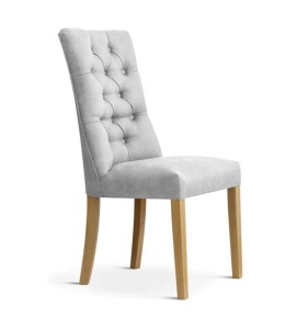 SCAUN DINING LORD, GRI/STEJAR, TAPITERIE DIN STOFA FINA SI PICIOARE DIN LEMN, STIL MODERN