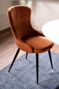 SCAUN DINING LOTUS, SCORTISOARA BLUVEL 4215/NEGRU MAT, TAPITERIE DIN CATIFEA SI PICIOARE DIN METAL, STIL MODERN - Img 4