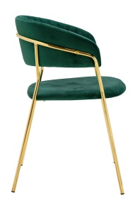 SCAUN DINING MARGO, VERDE INCHIS/AURIU, DIN CATIFEA SI METAL, STIL MODERN - Img 2