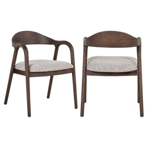 SCAUN DINING MIHARA MOCCA FANCY, 214187, CONFECTIONAT DIN POLIESTER, LEMN MASIV SI SPUMA, MOCA/MARO, STIL MODERN