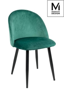 SCAUN DINING NICOLE, VERDE/NEGRU, TAPITERIE DIN CATIFEA SI PICIOARE DIN METAL, STIL MODERN B2