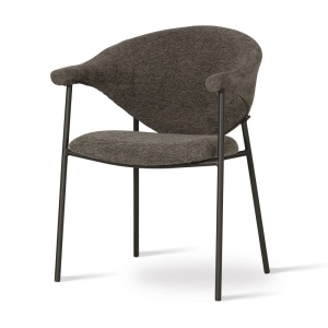 SCAUN DINING NOTI, VERDE/NEGRU, CONFECTIONAT DIN TAPITERIE DIN TEXTIL, SPUMA SI PICIOARE DIN METAL, STIL MODERN
