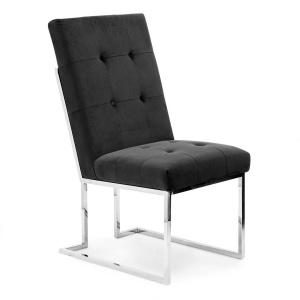 SCAUN DINING PIERRE, NEGRU/CROM, STIL MODERN