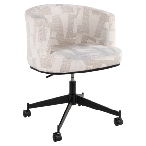 SCAUN DINING ROTATIV CU ROTI, ROCHENNE, REALIZAT DIN METAL, LEMN DE FAG SI TEXTIL, CULOARE BEJ, DESIGN DEOSEBIT, RICHMOND INTERIORS - Img 4