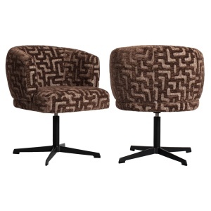 SCAUN DINING ROTATIV, DINAN, REALIZAT DIN METAL, PLACAJ SI TEXTIL IGNIFUG, CULOARE MARO, DESIGN DEOSEBIT, RICHMOND INTERIORS