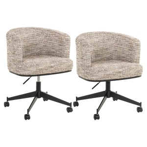 SCAUN DINING ROTATIV ROCHENNE, REALIZAT DIN METAL, LEMN DE FAG SI TEXTIL, CULOARE CREM/MARO, DESIGN DEOSEBIT, RICHMOND INTERIORS - Img 2