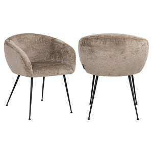 SCAUN DINING RUBY TAUPE CHENILLE BERGEN 104, S4722, CONFECTIONAT DIN 100% POLIESTER SPUMA SI METAL, RICHMOND INTERIORS