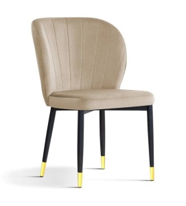 SCAUN DINING SHELLY, BEJ/NEGRU/AURIU, STIL MODERN