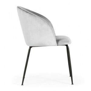 SCAUN DINING SUSAN, GRI/NEGRU, TAPITERIE DIN CATIFEA SI PICIOARE DIN METAL, STIL MODERN, ATR - Img 3