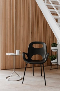 SCAUN DINING/TERASA OH, NEGRU, DIN POLIPROPILENA SI METAL, STIL MODERN