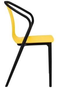 SCAUN DINING/TERASA VINCENT, GALBEN/NEGRU, DIN POLIPROPILENA, STIL MODERN B2 - Img 2