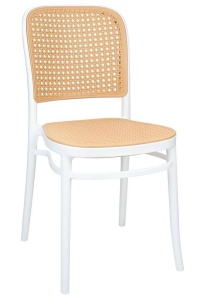 SCAUN DINING/TERASA WICKY, ALB/BEJ, DIN POLIPROPILENA, STIL MODERN