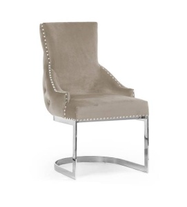 SCAUN DINING TULUZA, BEJ/CROM, STIL MODERN
