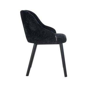 SCAUN DINING TWIGGY, NEGRU/NEGRU, TAPITERIE DIN TESATURA CHENILLE SI PICIOARE DE LEMN, STIL MODERN B2 - Img 2