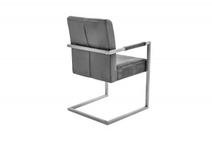 SCAUN, GRI BIG ASTON, CU TAPITERIE DIN CATIFEA, STIL MODERN - Img 4