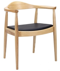 SCAUN KENNEDY, NATUR/NEGRU, DIN PIELE ECOLOGICA SI LEMN MASIV DE FRASIN, STIL CLASIC