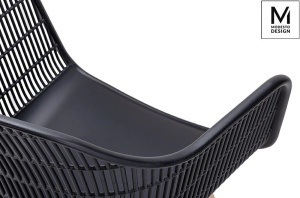 SCAUN NEGRU CU PICIOARE DIN LEMN BASKET ARM WOOD DIN POLIPROPILENA STIL MODERN - Img 5