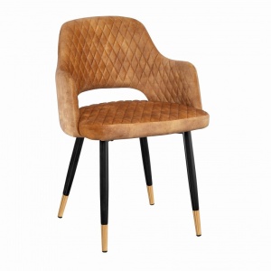 SCAUN, PARIS, DE CULOARE GALBEN MUSTAR DIN CATIFEA, COD 40573, ASPECT INDUSTRIAL - Img 3