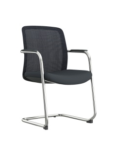 SCAUN PENTRU PROIECTE B2B ISO 24H QUADRA NEGRU, CONFECTIONAT DIN OTEL SI TEXTIL - Img 3