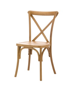 SCAUN PENTRU SALI DE EVENIMENTE POLYWOOD CU SPATAR INCRUCISAT NATURAL, CONFECTIONAT DIN POLIPROPILENA