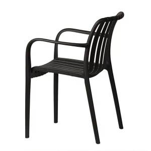 SCAUN PENTRU TERASA/GRADINA, AURA, DIN MATERIAL POLIPROPILENA, NEGRU, STIVUIBIL - Img 6