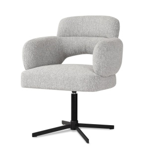 SCAUN PIVOTANT BIG LETO, CONFECTIONAT DIN METAL, SPUMA, ARCURI SI METAL, GRI/NEGRU, STIL MODERN