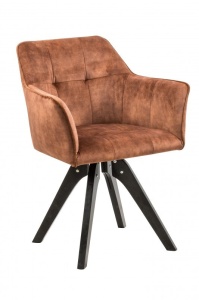 SCAUN PIVOTANT, LOFT 61X81 CM, COD 40258, DIN CATIFEA CUPRU SI CADRUL DE LEMN - Img 1