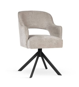 SCAUN PIVOTANT MERCY SUPREME, BEJ/NEGRU, TAPITERIE DIN STOFA FINA SI PICIOARE DIN METAL, STIL MODERN
