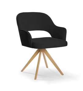 SCAUN PIVOTANT MERCY TWIST, NEGRU/STEJAR, STIL MODERN