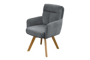 SCAUN ROTATIV, BIG GEORGE CU COTIERE, MATERIAL TEXTIL CHENILLE, CADRUL LEMN, CULOARE GRI, ARTIM GROUP SELECTION