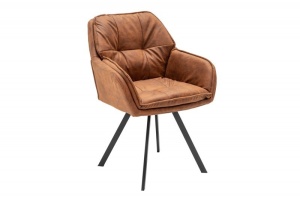 SCAUN ROTATIV, LOUNGER, MICROFIBRA MARO, COD 39838, STIL VINTAGE - Img 2