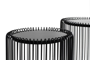 SET 2 MASUTE DE CAFEA WIRE 44 CM, CONFECTIONATE DIN STICLA, FONTA SI METAL, STIL MODERN - Img 3
