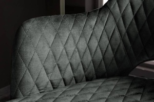 SET 2 SCAUNE BAR, PARIS, CATIFEA VERDE- GRI, COD 41517, STIL RETRO - Img 3